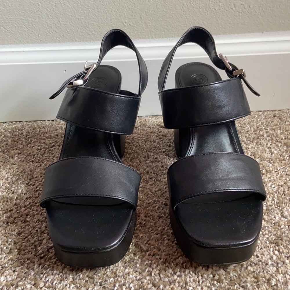 Urban Outfitters Rachel Faux Leather Strappy Platform Heel Size 9